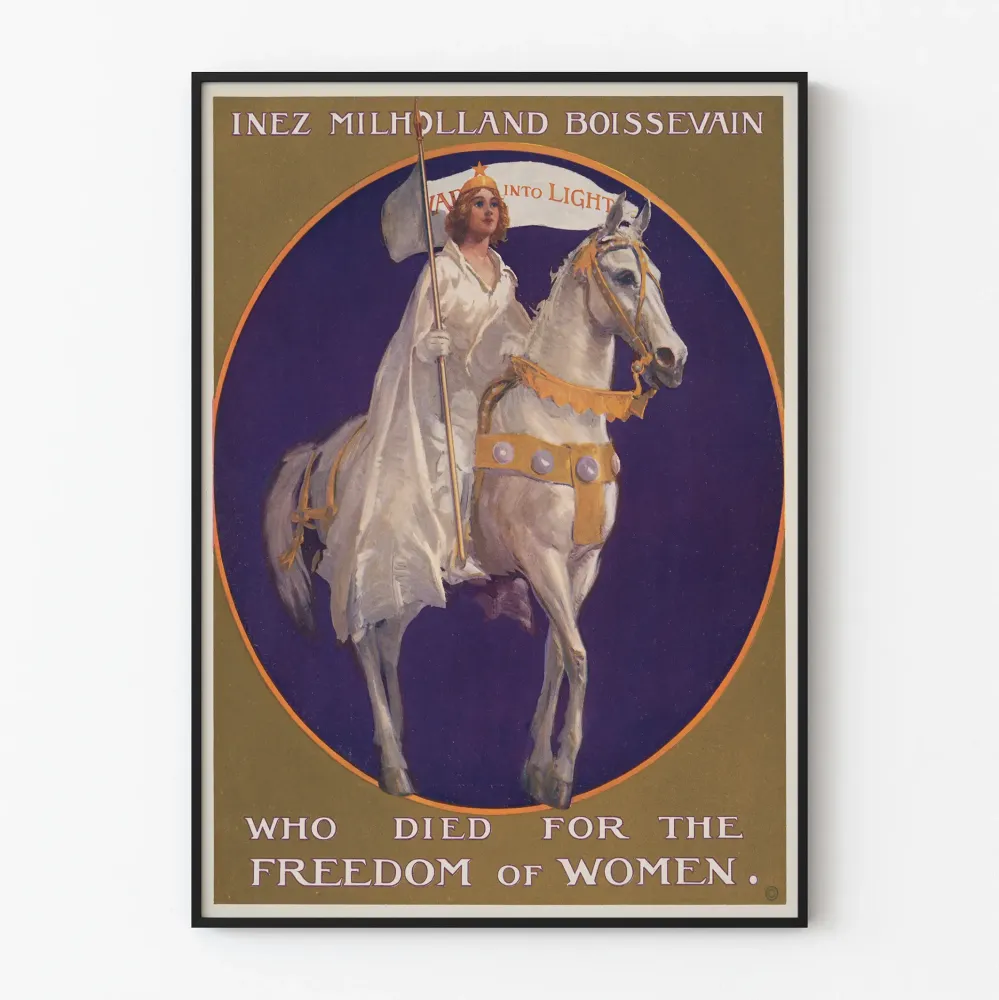 Plakat vintage Inez Milholland Boissevain na białym koniu