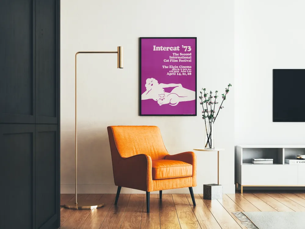 Plakat vintage Intercat '73 Międzynarodowy Festiwal Filmów o Kotach