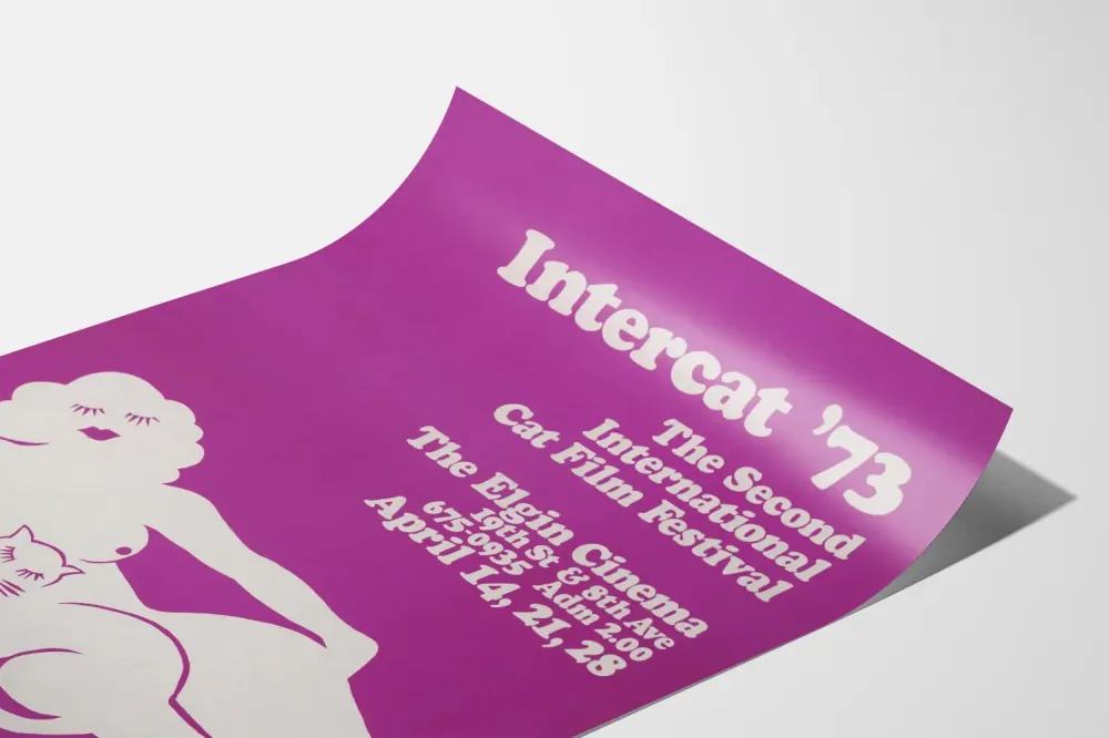Plakat vintage Intercat '73 Międzynarodowy Festiwal Filmów o Kotach