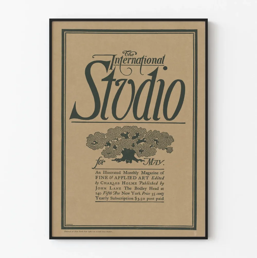 Plakat vintage International Studio - Magazyn sztuki użytkowej, maj 1897