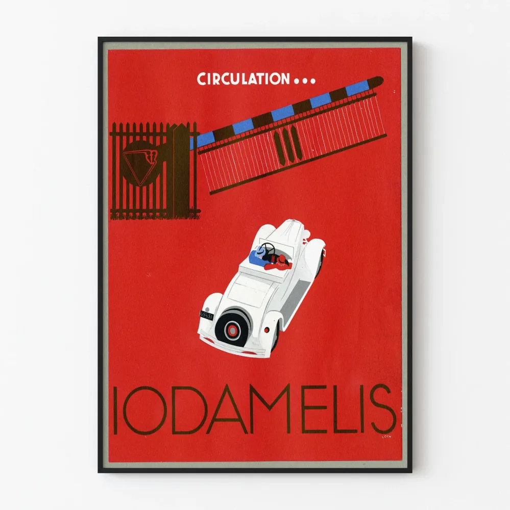 Plakat vintage Iodamelis Circulation samochód klasyczny