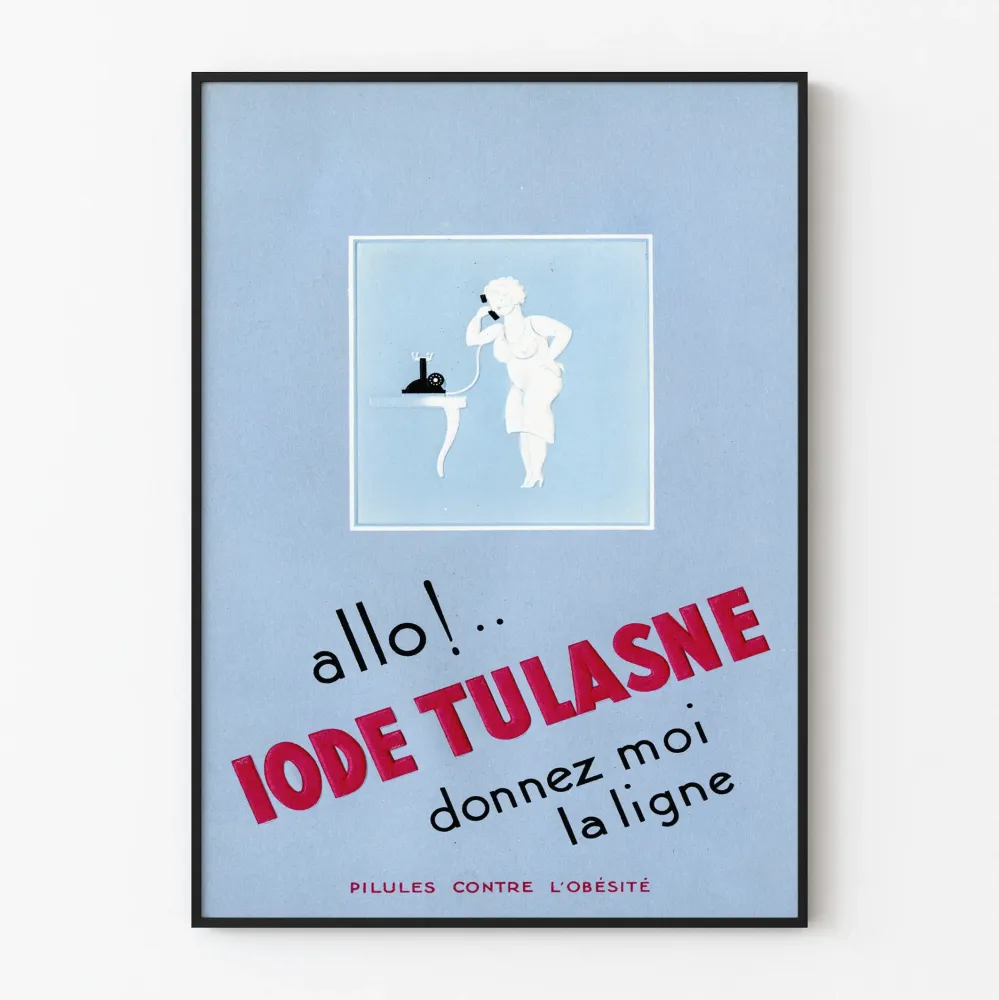 Plakat vintage Iode Tulasne - Tabletki na otyłość