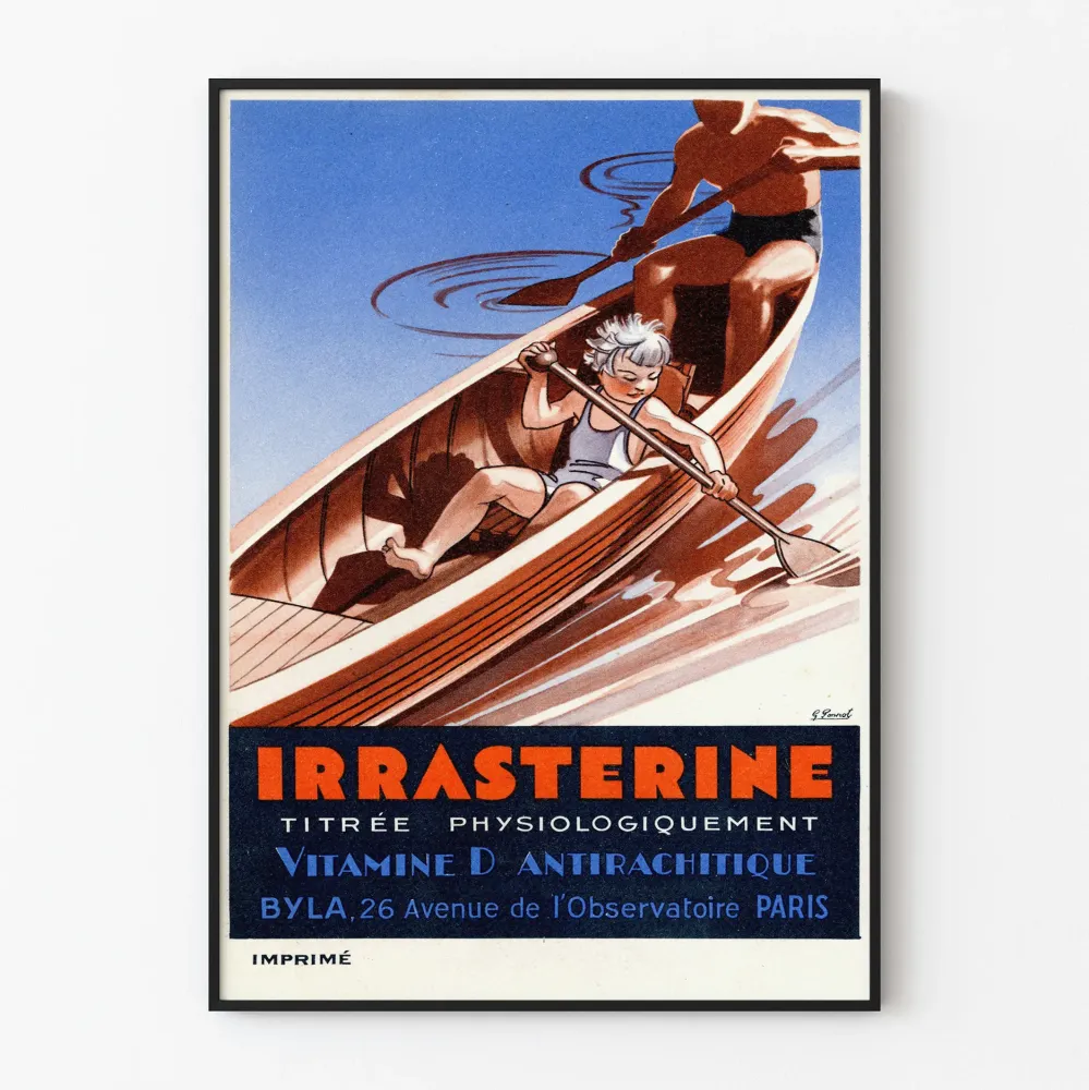 Plakat vintage Irrasterine witamina D przeciwkrzywicy