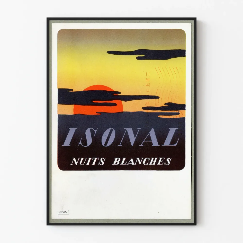Plakat vintage Isonal Nuits Blanches zachód słońca