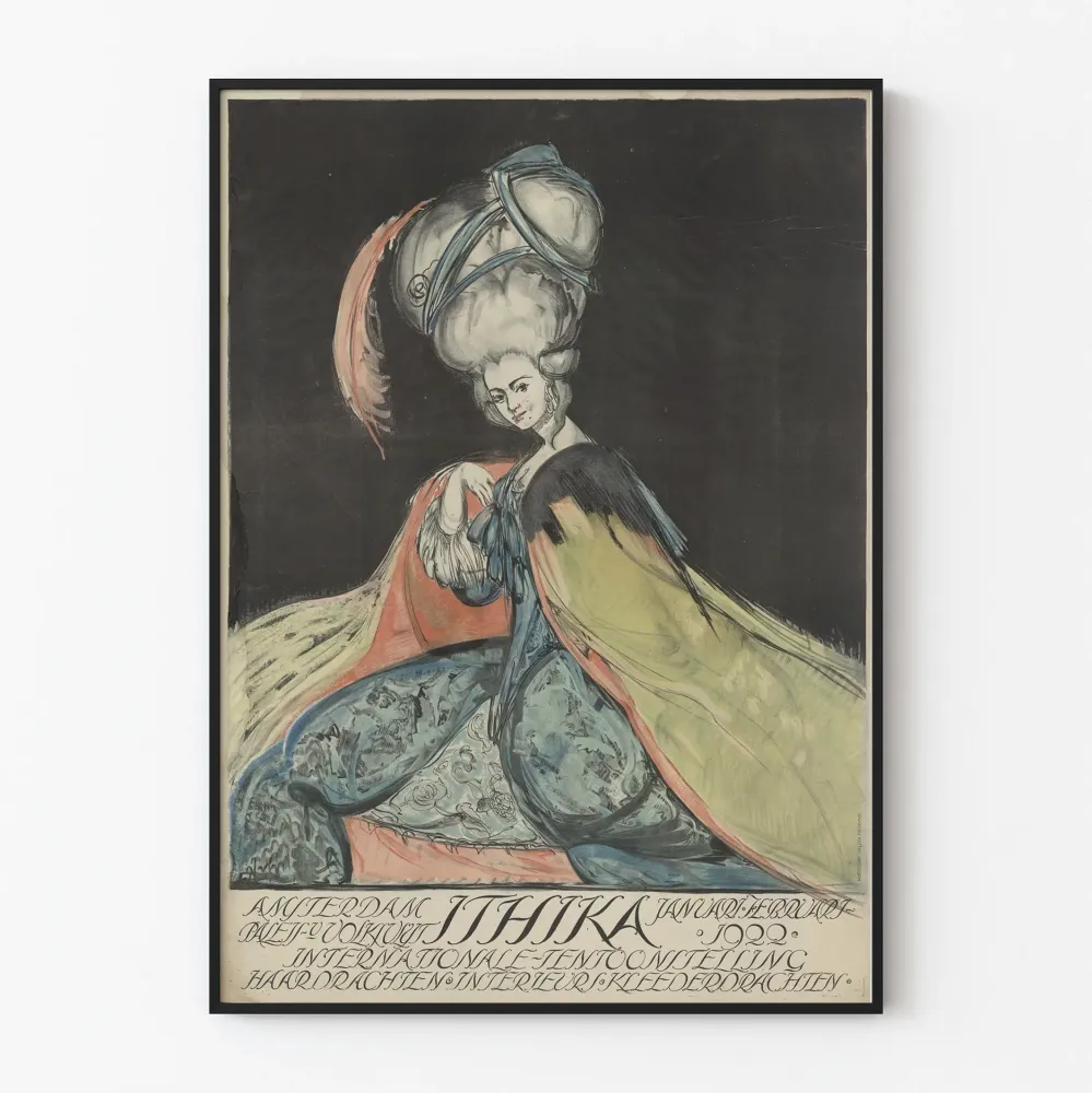 Plakat vintage Ithika – Moda i wnętrza z epoki