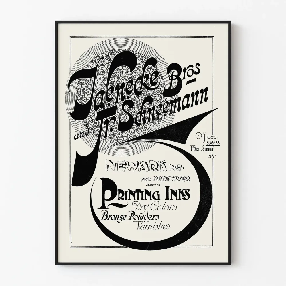 Plakat vintage Jaenecke Bros & Fr. Schneemann Wydruk i tusze