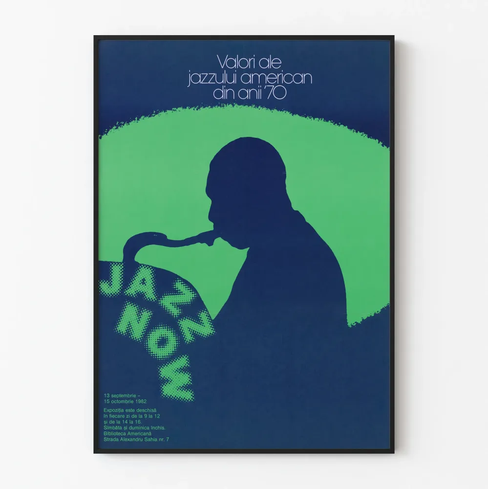 Plakat vintage jazz amerykański z lat 70.