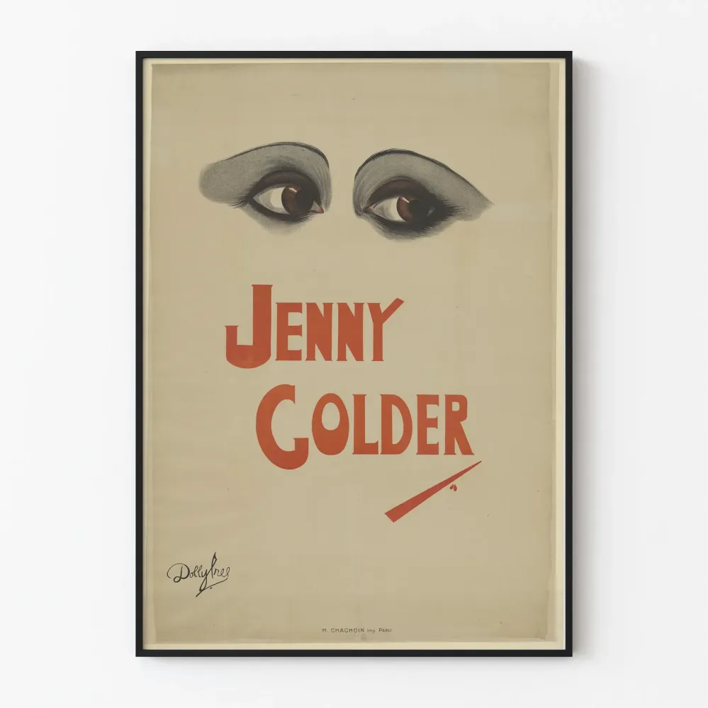 Plakat vintage Jenny Golder z intensywnym spojrzeniem
