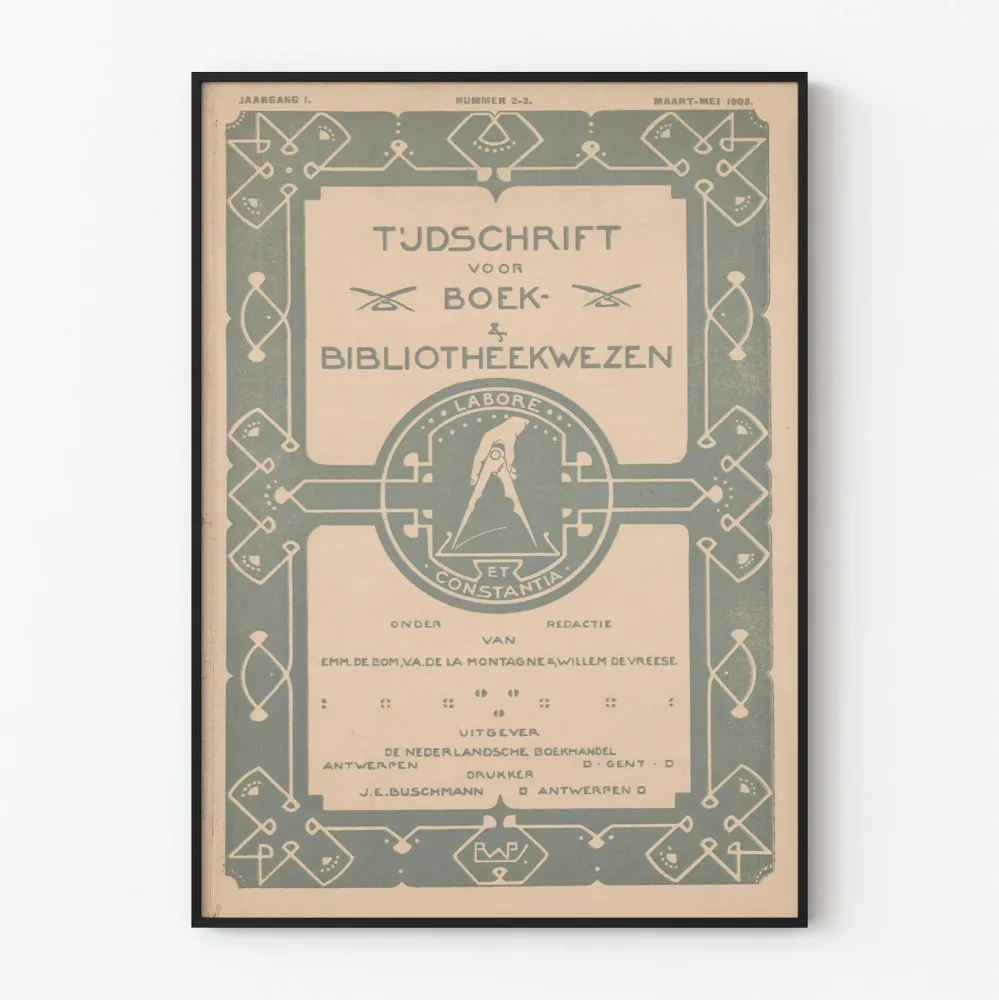 Plakat Vintage Journal Tijdschrift pour Livre et Bibliothèque 1903