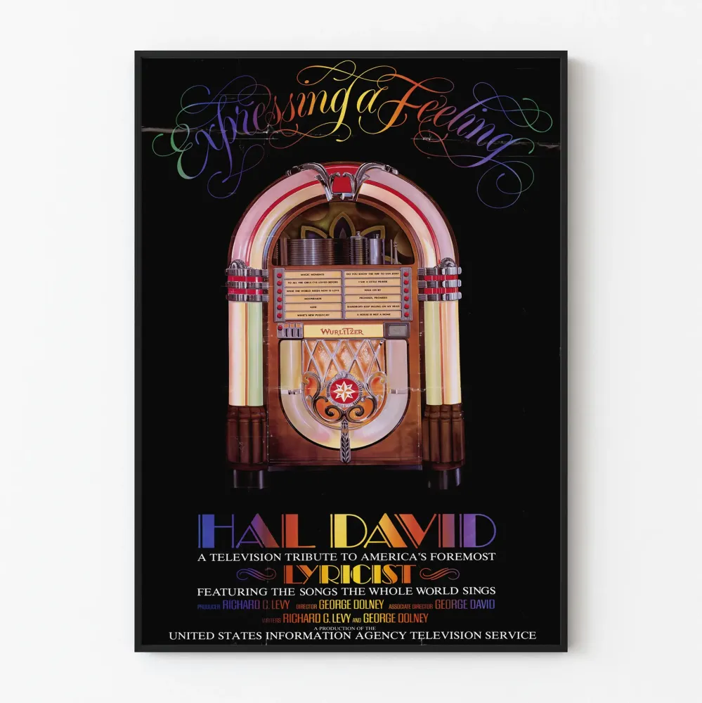 Plakat vintage Jukebox wyrażający uczucie - telewizyjny hołd dla Hal Davida