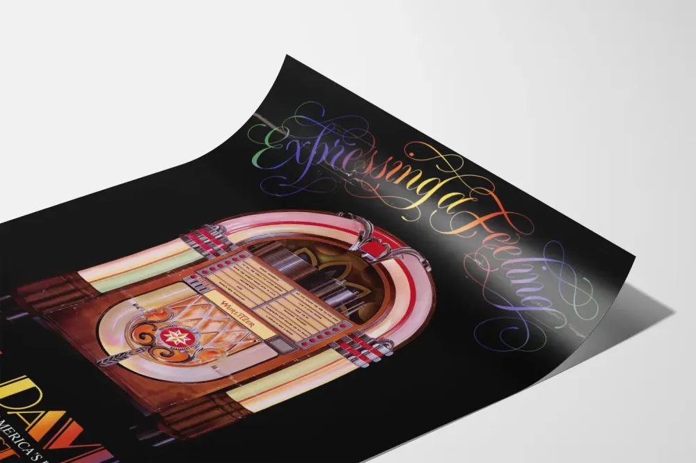 Plakat vintage Jukebox wyrażający uczucie - telewizyjny hołd dla Hal Davida