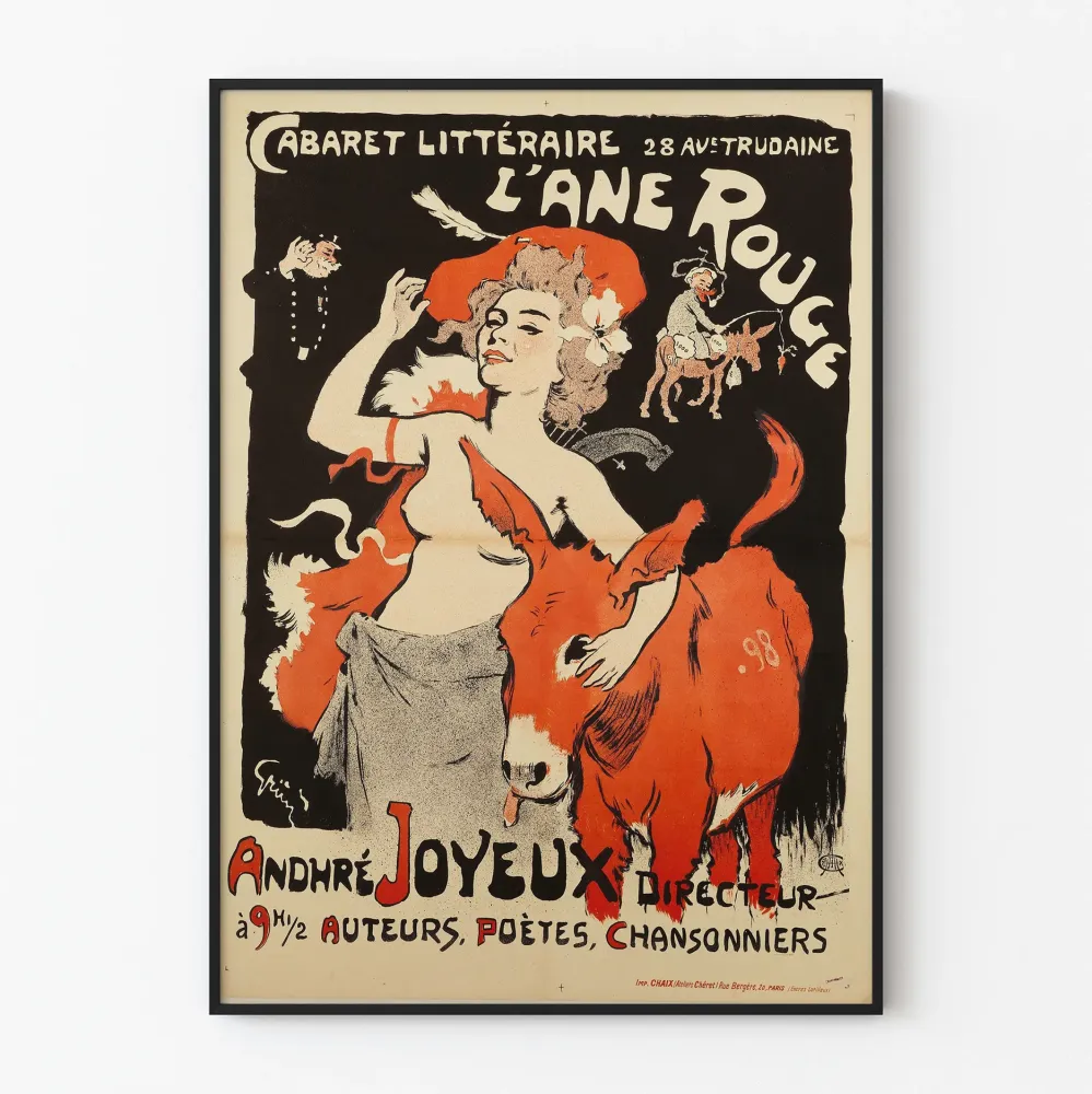 Plakat vintage Kabaret Literacki L'Âne Rouge