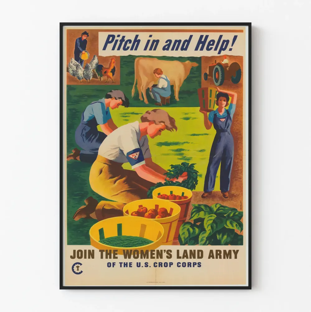 Plakat vintage kampanii Kobieca Armia Ludu USA