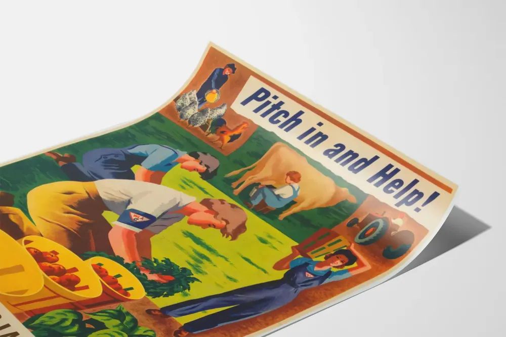 Plakat vintage kampanii Kobieca Armia Ludu USA