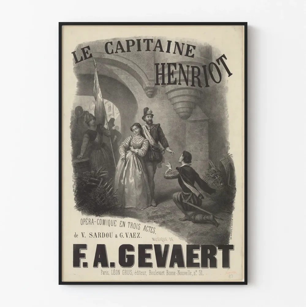 Plakat vintage Kapitan Henriot Opera-Comique