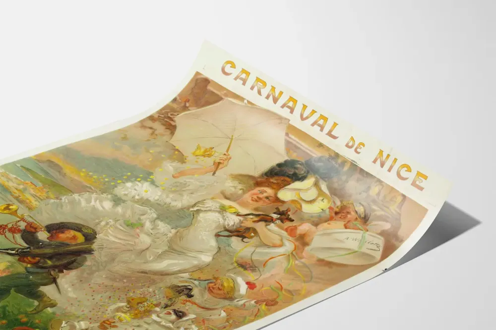 Plakat Vintage Karnawał w Nicei Côte d'Azur