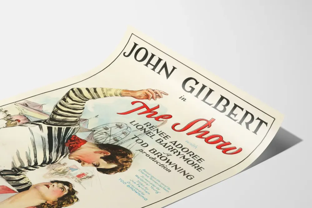 Plakat vintage kina Show z Johnem Gilbertem