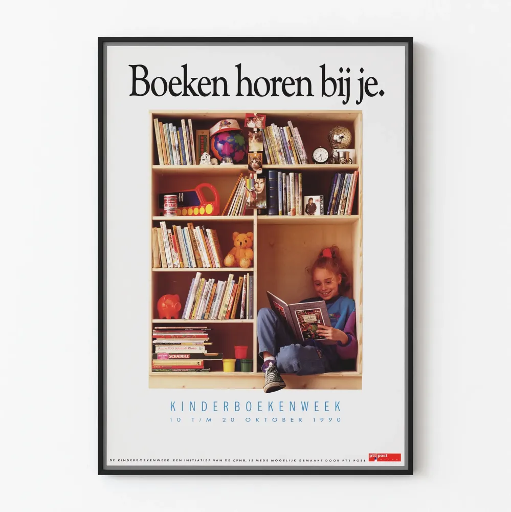 Plakat vintage Kinderboekenweek 1990 Książki należą do ciebie