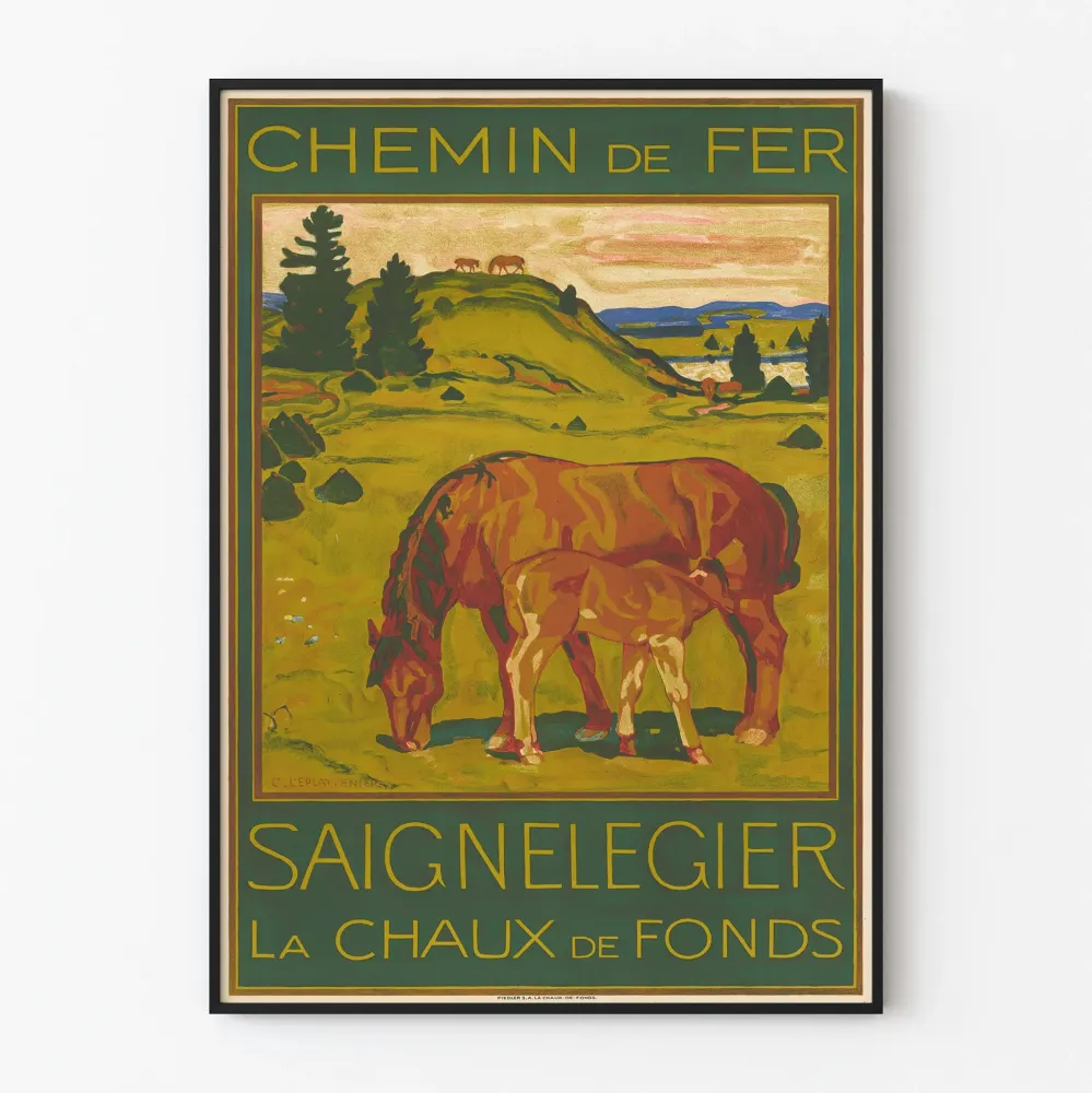 Plakat vintage Kolej Saignelegier La Chaux-de-Fonds
