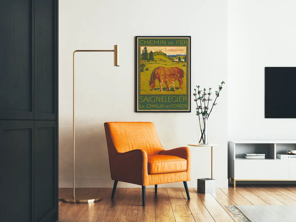 Plakat vintage Kolej Saignelegier La Chaux-de-Fonds