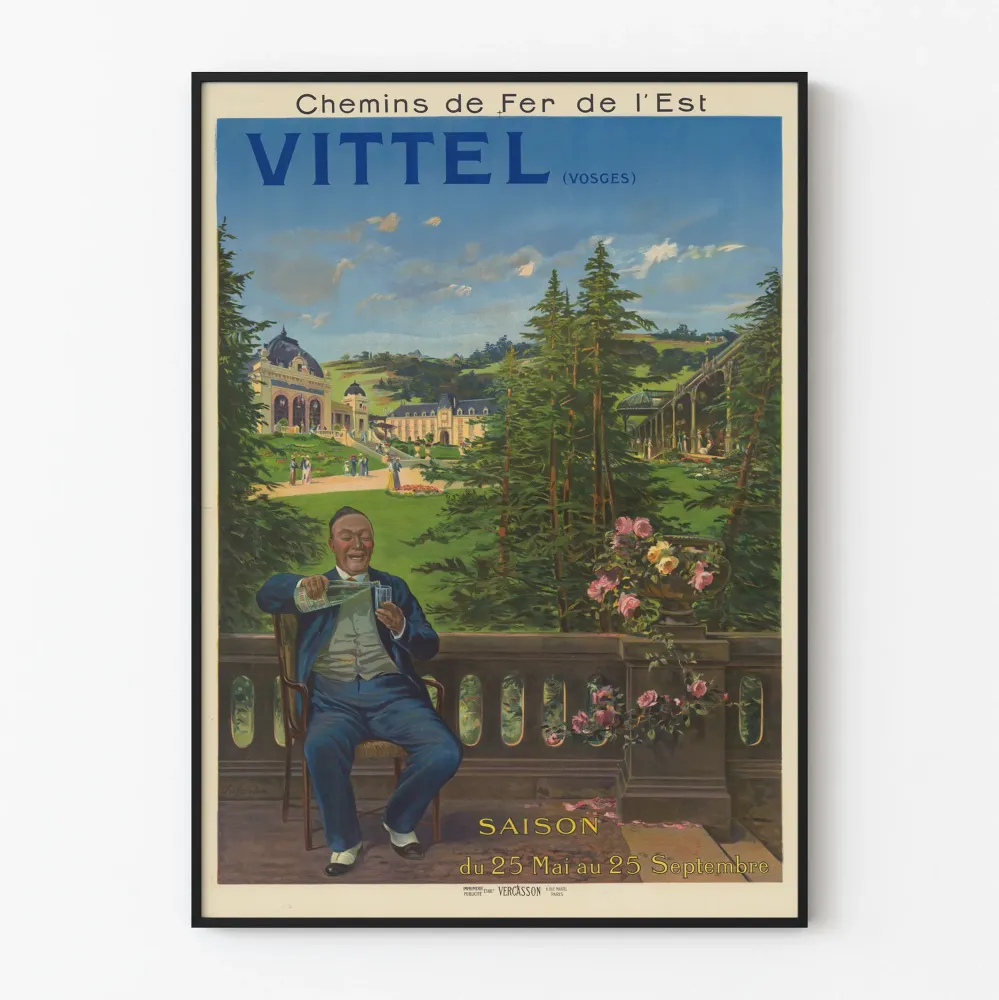 Plakat Vintage Kolej Wschodnia Vittel Wogezy