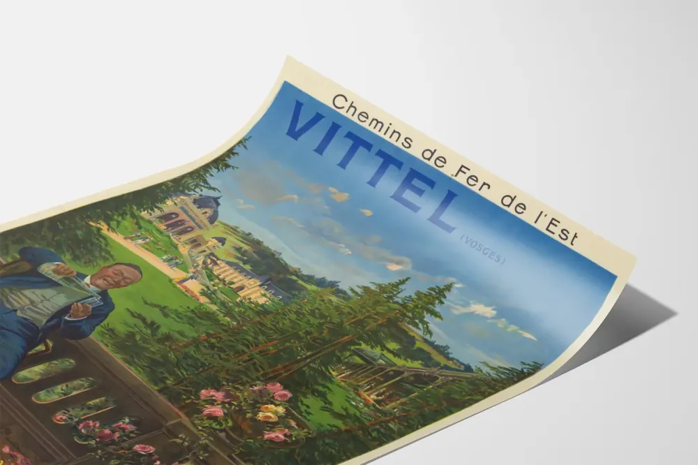 Plakat Vintage Kolej Wschodnia Vittel Wogezy