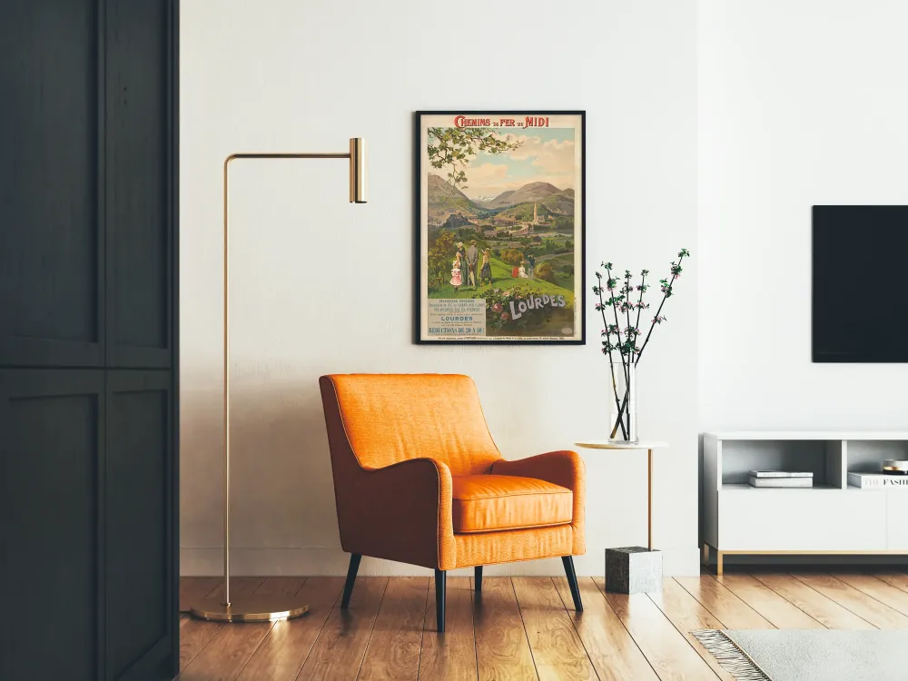 Plakat vintage Kolejki Midi - Lourdes i Pireneje