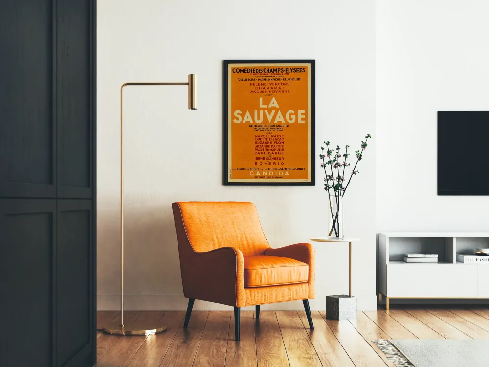 Plakat vintage Komedia na Polach Elizejskich Dzika