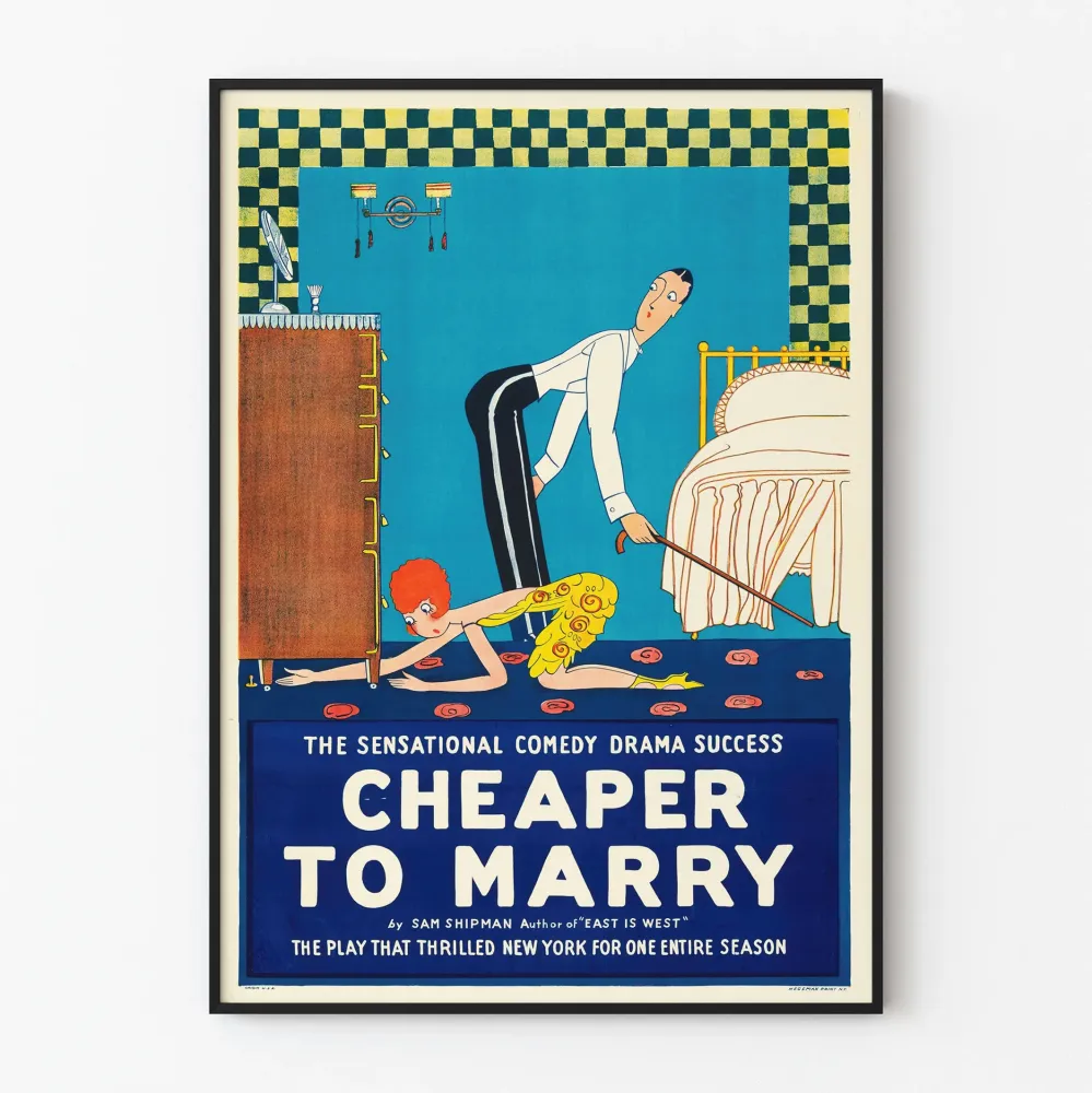 Plakat Vintage Komediodramat Tańsze do ślubu