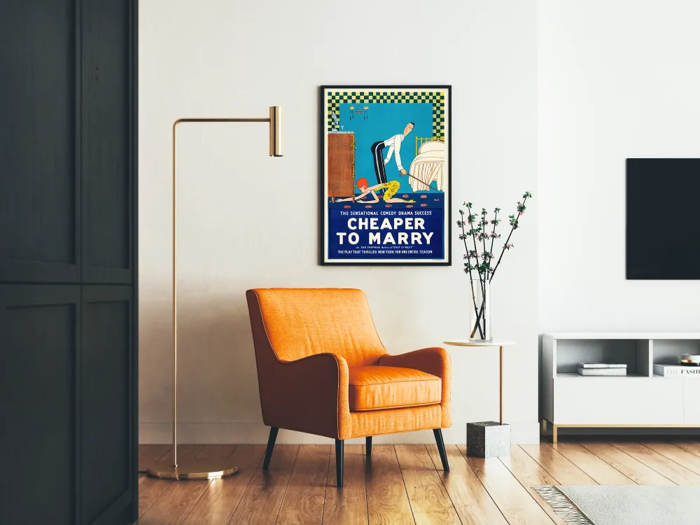 Plakat Vintage Komediodramat Tańsze do ślubu