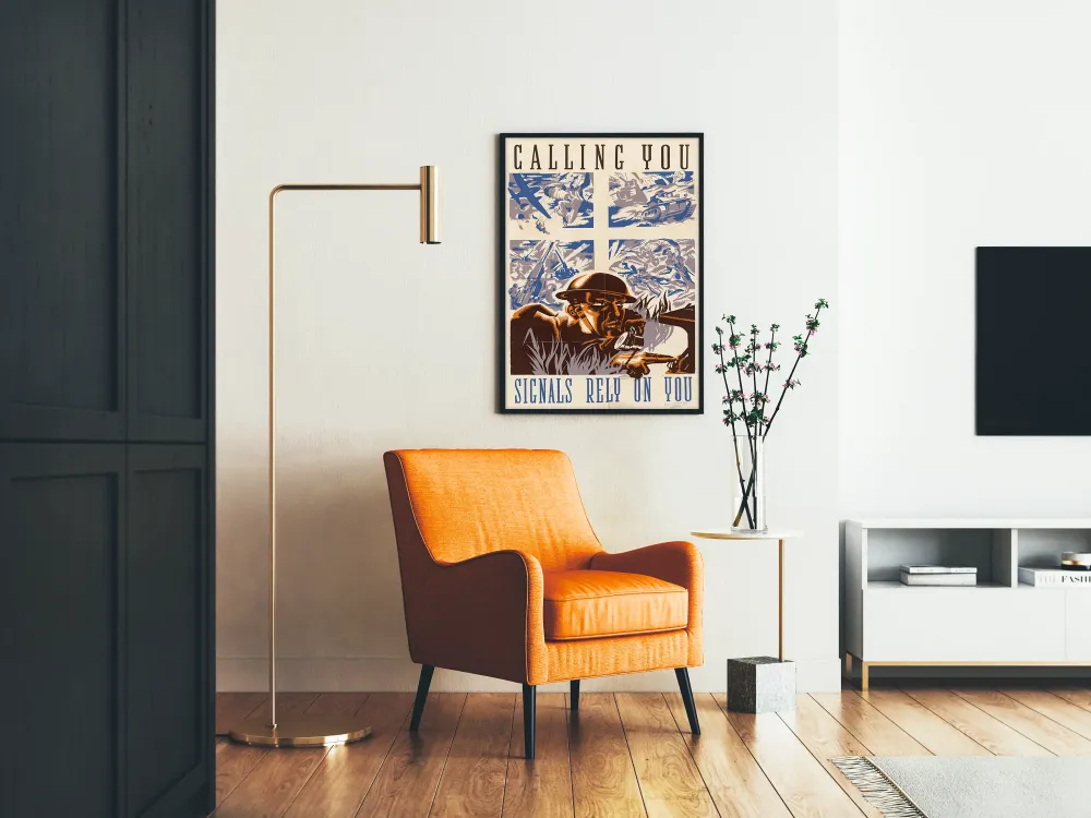 Plakat vintage komunikacji wojskowej „Calling You, Signals Rely On You”