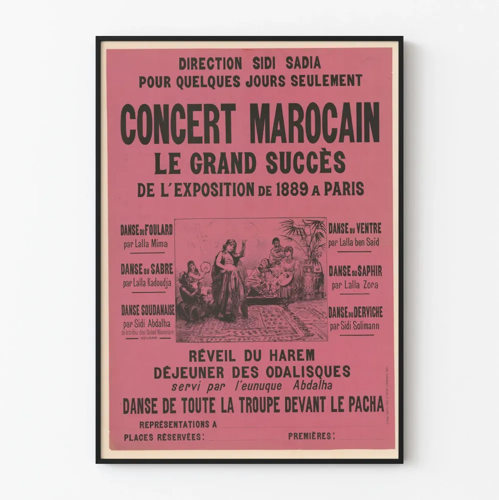 Plakat vintage Koncert Marokański Wystawa 1889 Paryż