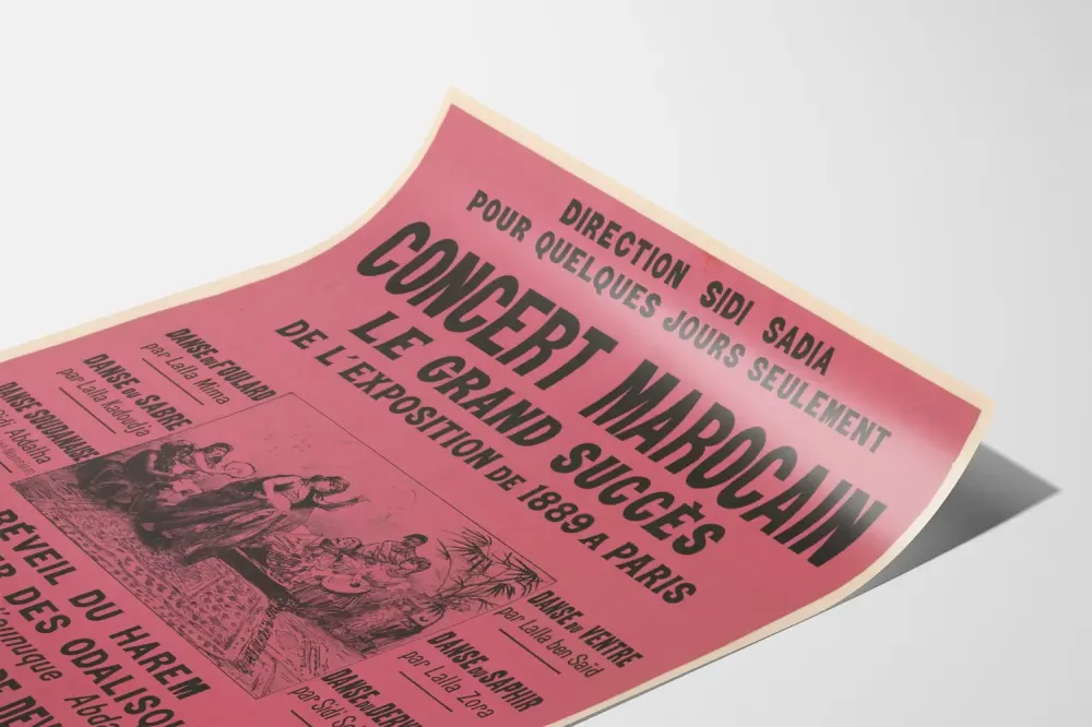 Plakat vintage Koncert Marokański Wystawa 1889 Paryż