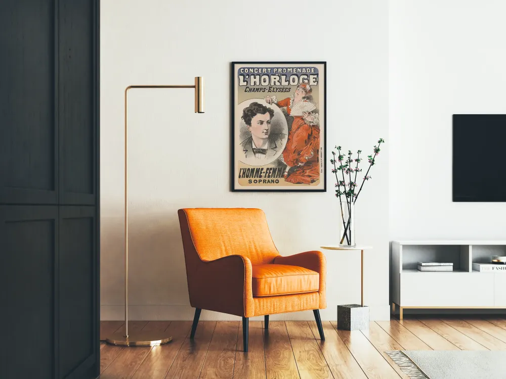 Plakat vintage Koncert Spacer promenadowy przy Zegarze na Polach Elizejskich