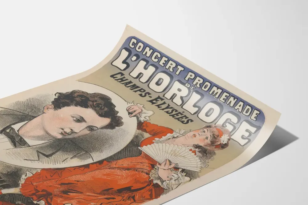 Plakat vintage Koncert Spacer promenadowy przy Zegarze na Polach Elizejskich