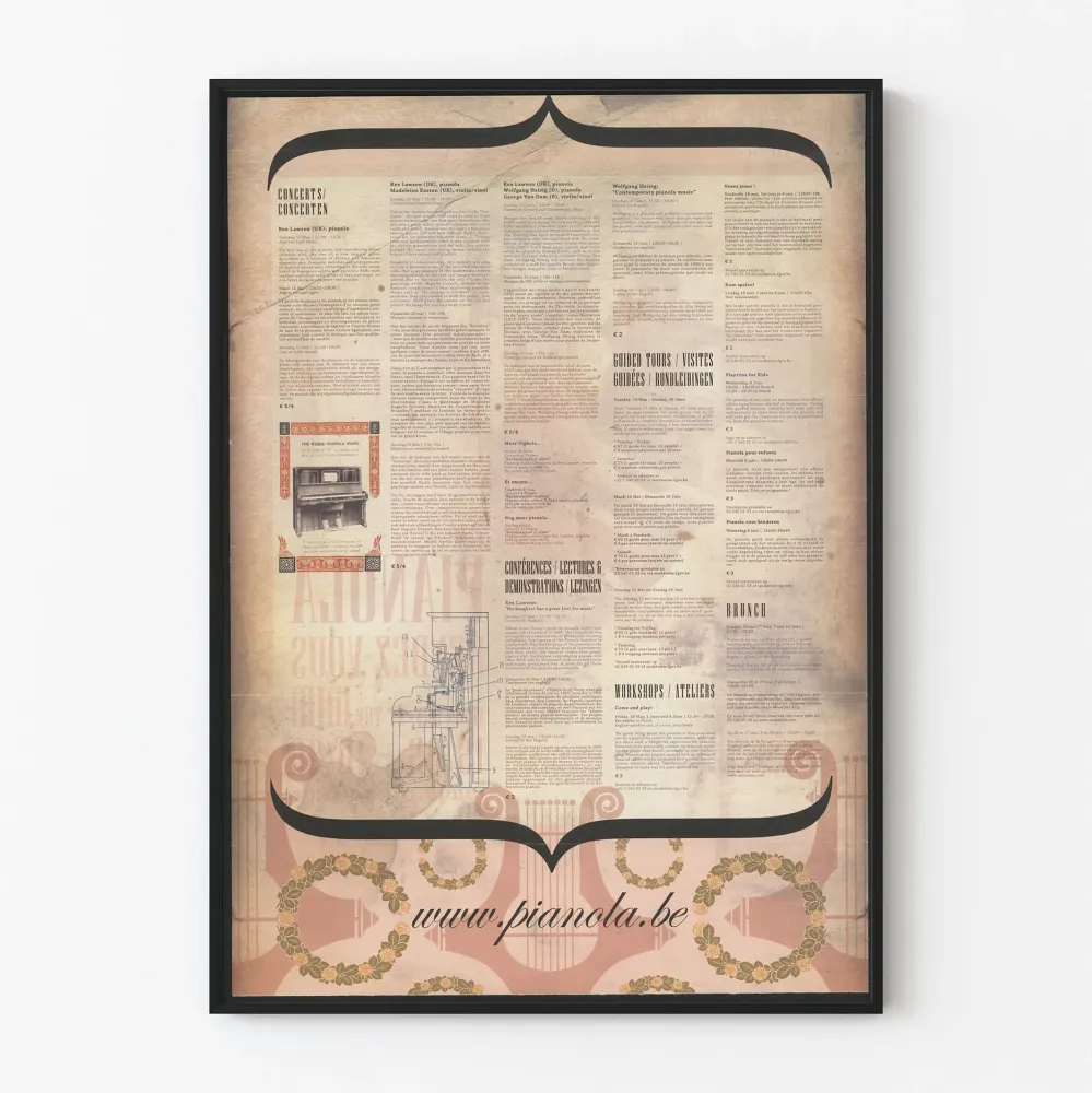 Plakat vintage koncert i wydarzenia Pianola