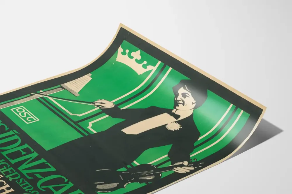 Plakat vintage Koncerty artystyczne w Résidenz-Café