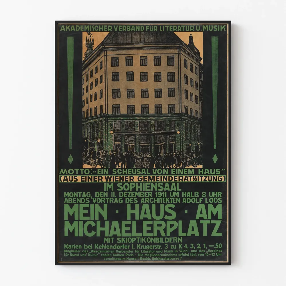 Plakat vintage na konferencję Mein Haus am Michaelerplatz