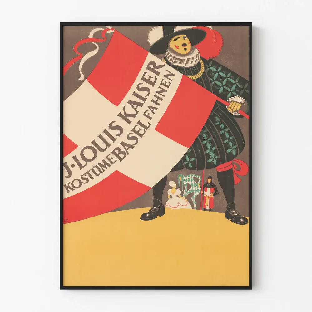 Plakat vintage kostium i flagi J. Louis Kaiser
