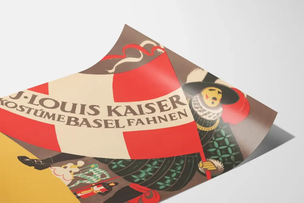 Plakat vintage kostium i flagi J. Louis Kaiser