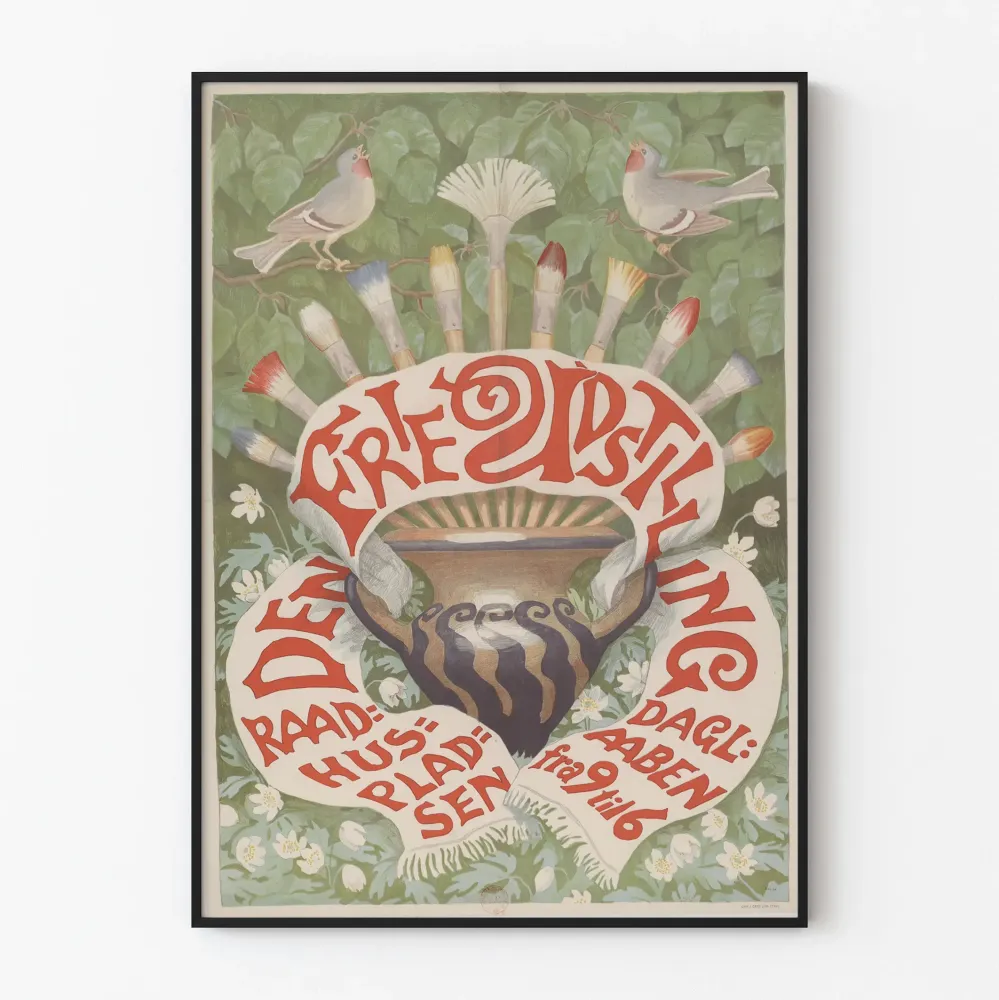 Plakat vintage kreatywny na wystawę artystyczną
