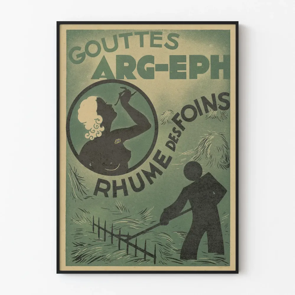 Plakat vintage Krople ARG-EPH Katar sienny