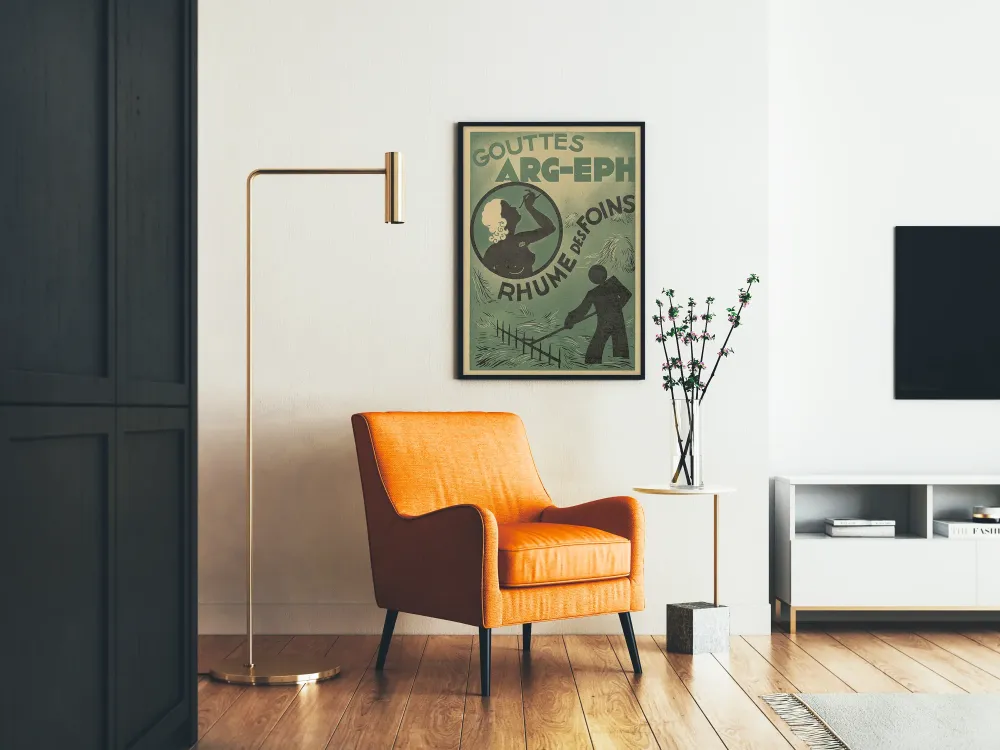 Plakat vintage Krople ARG-EPH Katar sienny
