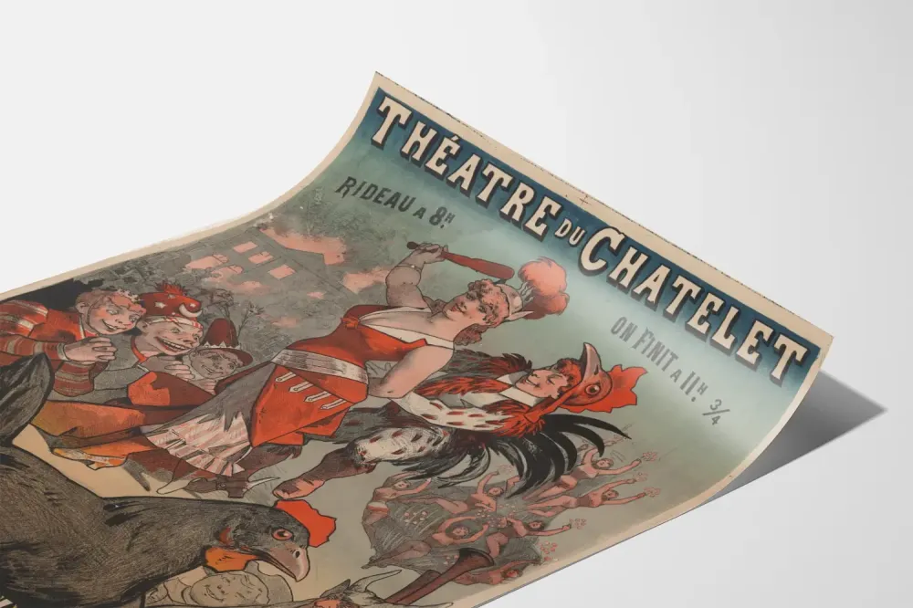 Plakat Vintage Kurka z Złotymi Jajkami - Teatr Châtelet
