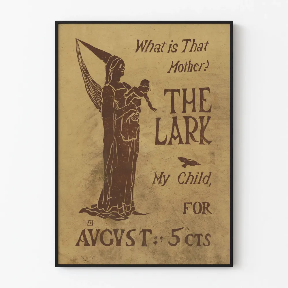 Plakat vintage Lark - Ilustracja matki i dziecka