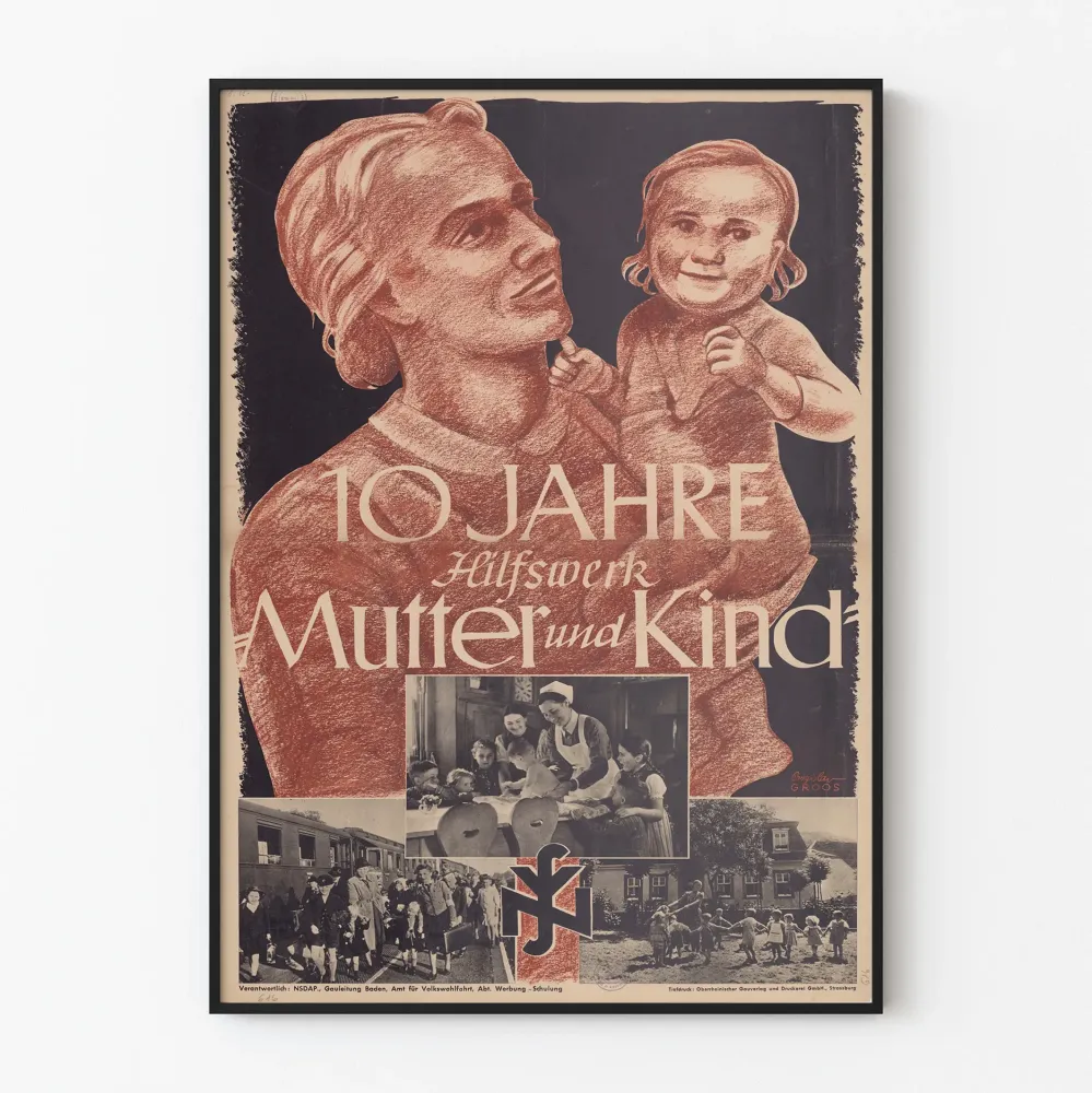 Plakat vintage 10 lat wsparcia Matka i Dziecko