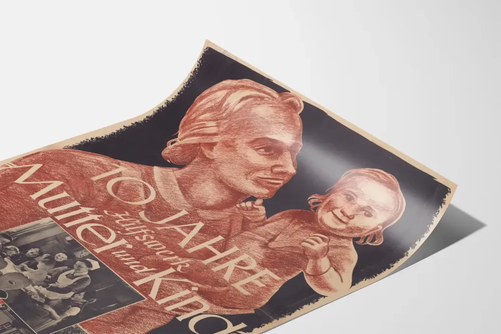 Plakat vintage 10 lat wsparcia Matka i Dziecko