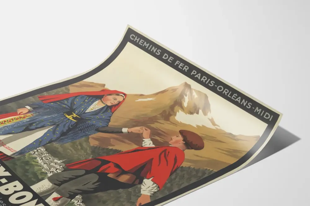 Plakat Vintage Les Eaux-Bonnes Stacja Termalna Pireneje