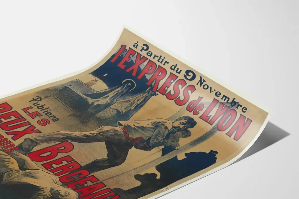 Plakat vintage L'Express de Lyon - Les Deux Berceaux d'Émile Richebourg
