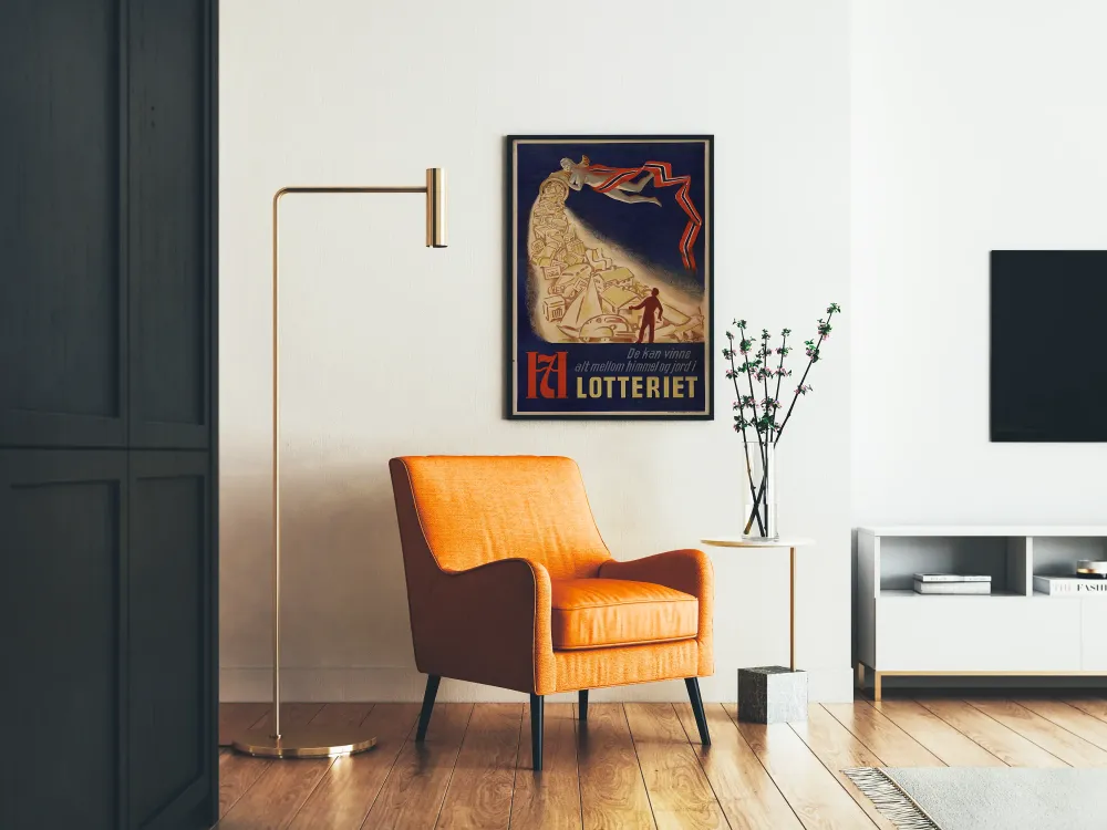 Plakat vintage Lotteriet - Zyski między niebem ziemią